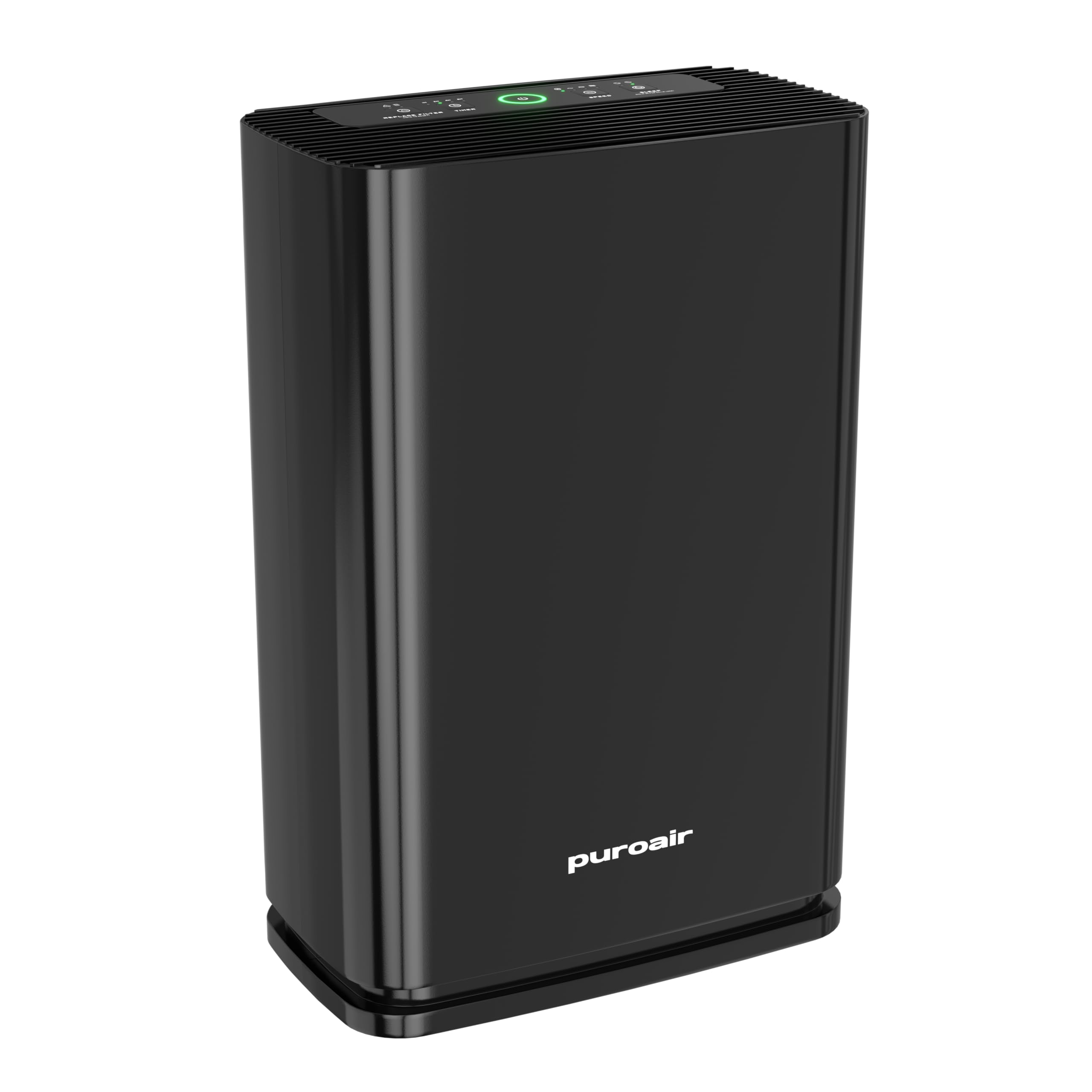 PuroAir 400 purifier front view, compact design for easy placement.