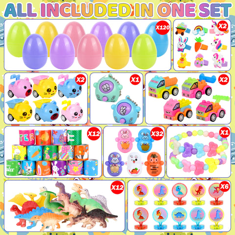 PURPERCAT Easter eggs contents with mini toys inside for playful surprises