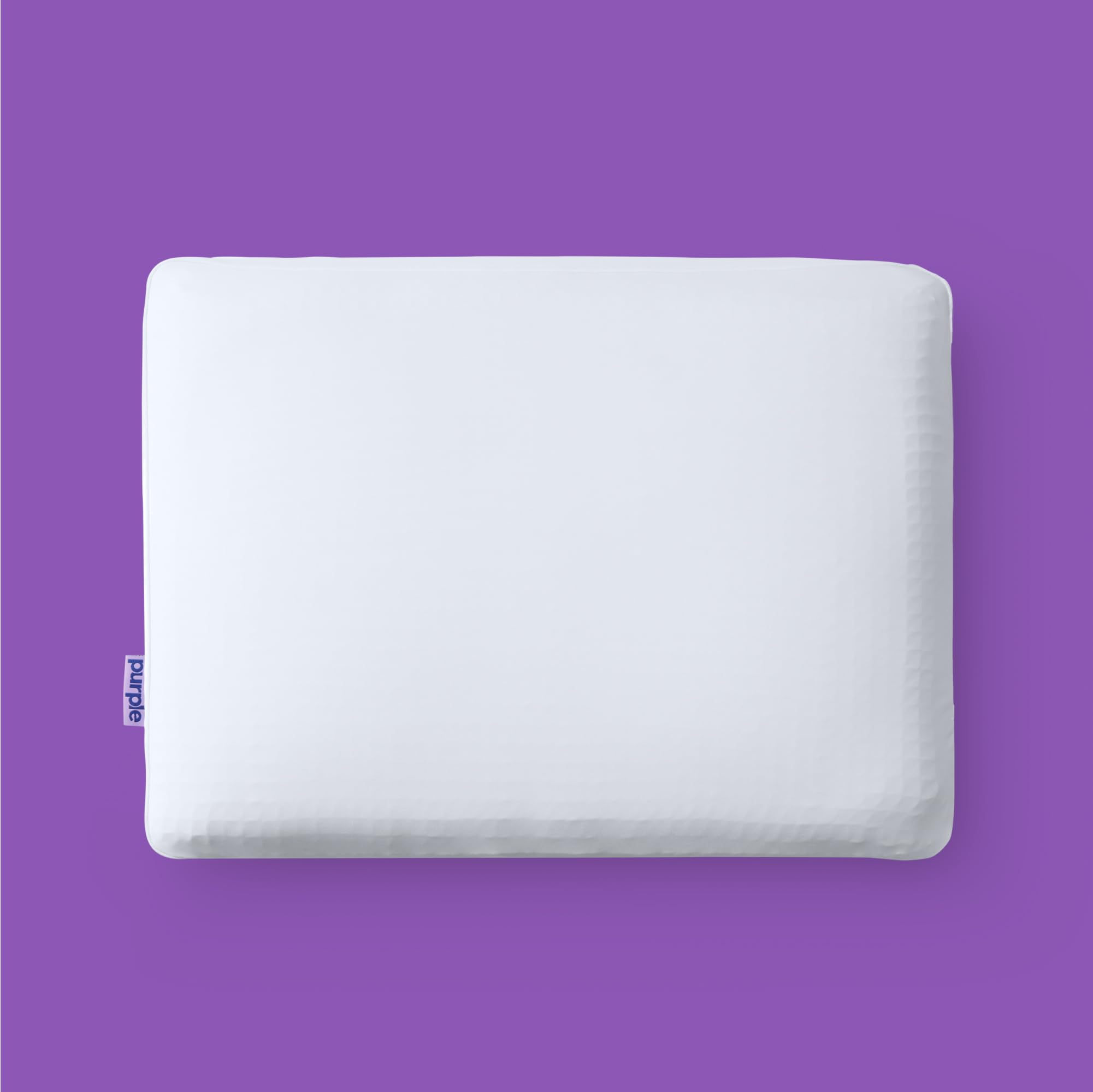 Purple DreamLayer Pillow front view shows adjustable height for personalized support.