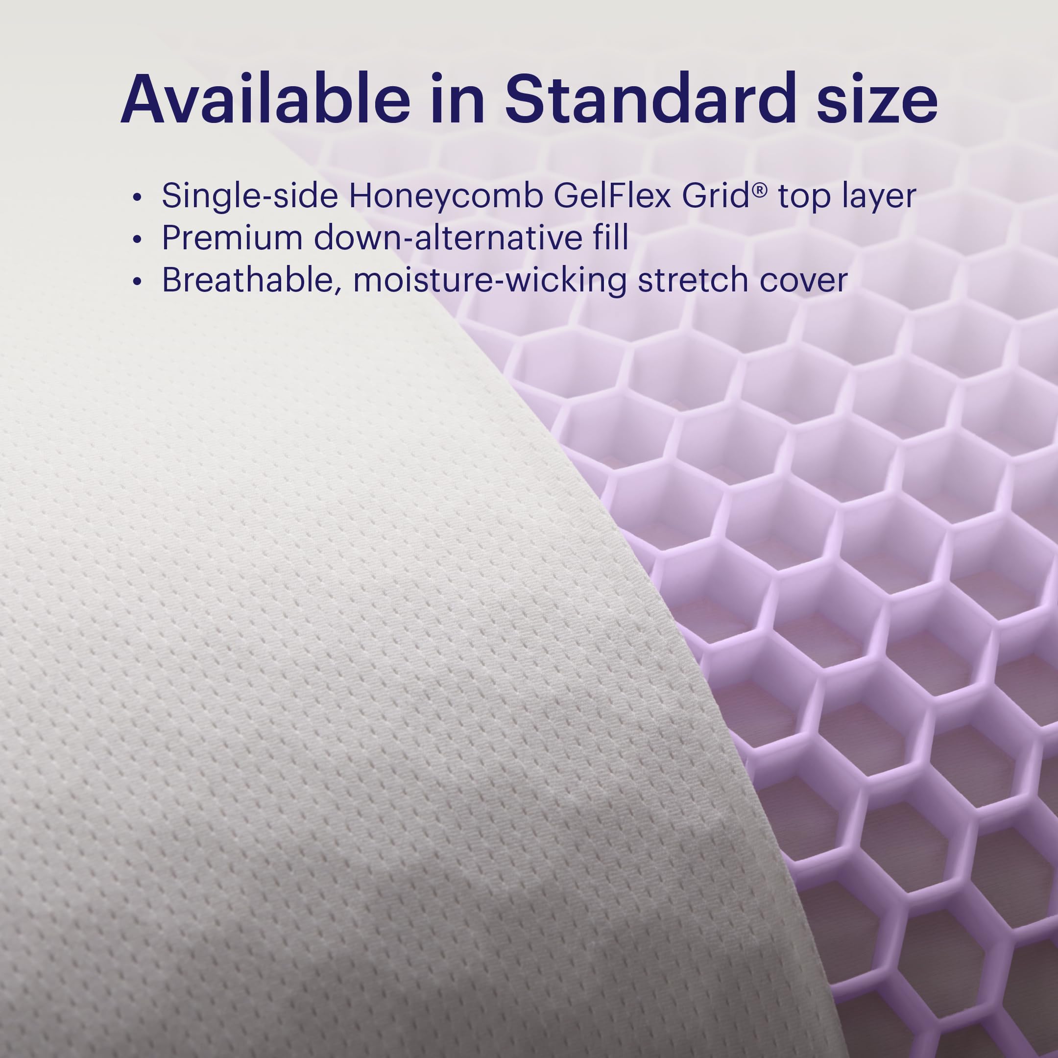 Purple GridCloud Pillow fabric close-up highlights airflow and texture