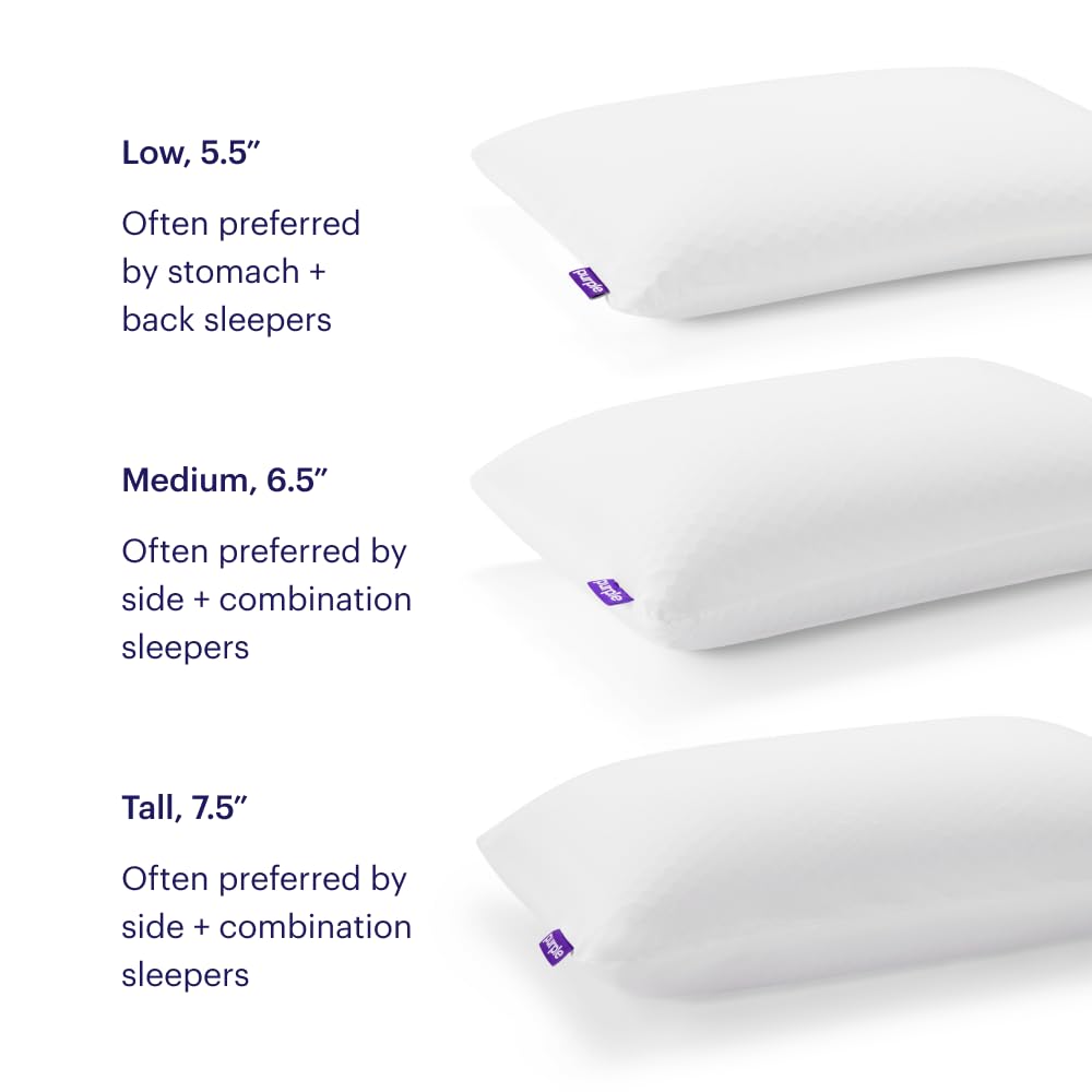 Purple Harmony Pillow tall loft close view designed for side sleepers