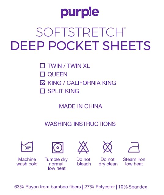 Purple SoftStretch packaging highlights premium bedding set design