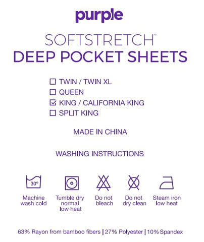 Purple SoftStretch packaging highlights premium bedding set design