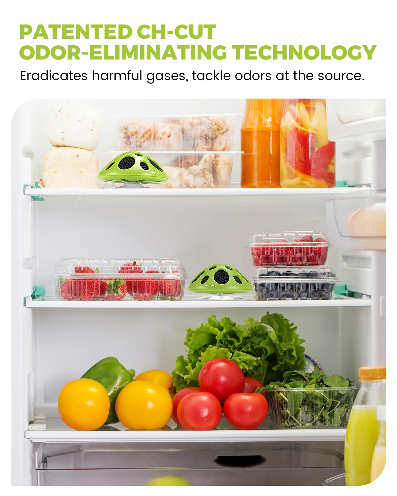 Purriko fridge deodorizer in-fridge placement maintains a clean aroma