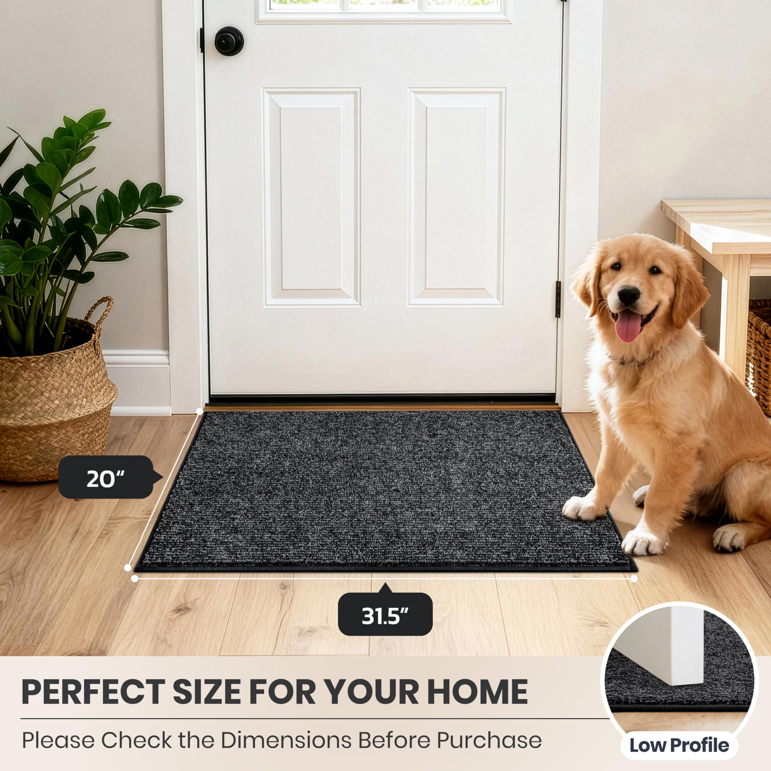 PURRUGS dirt-trapping mat charcoal 20x31-5 size fits doors