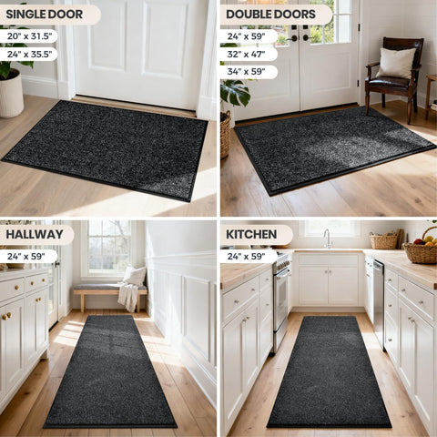 PURRUGS dirt-trapping mat charcoal easy-clean surface after spills