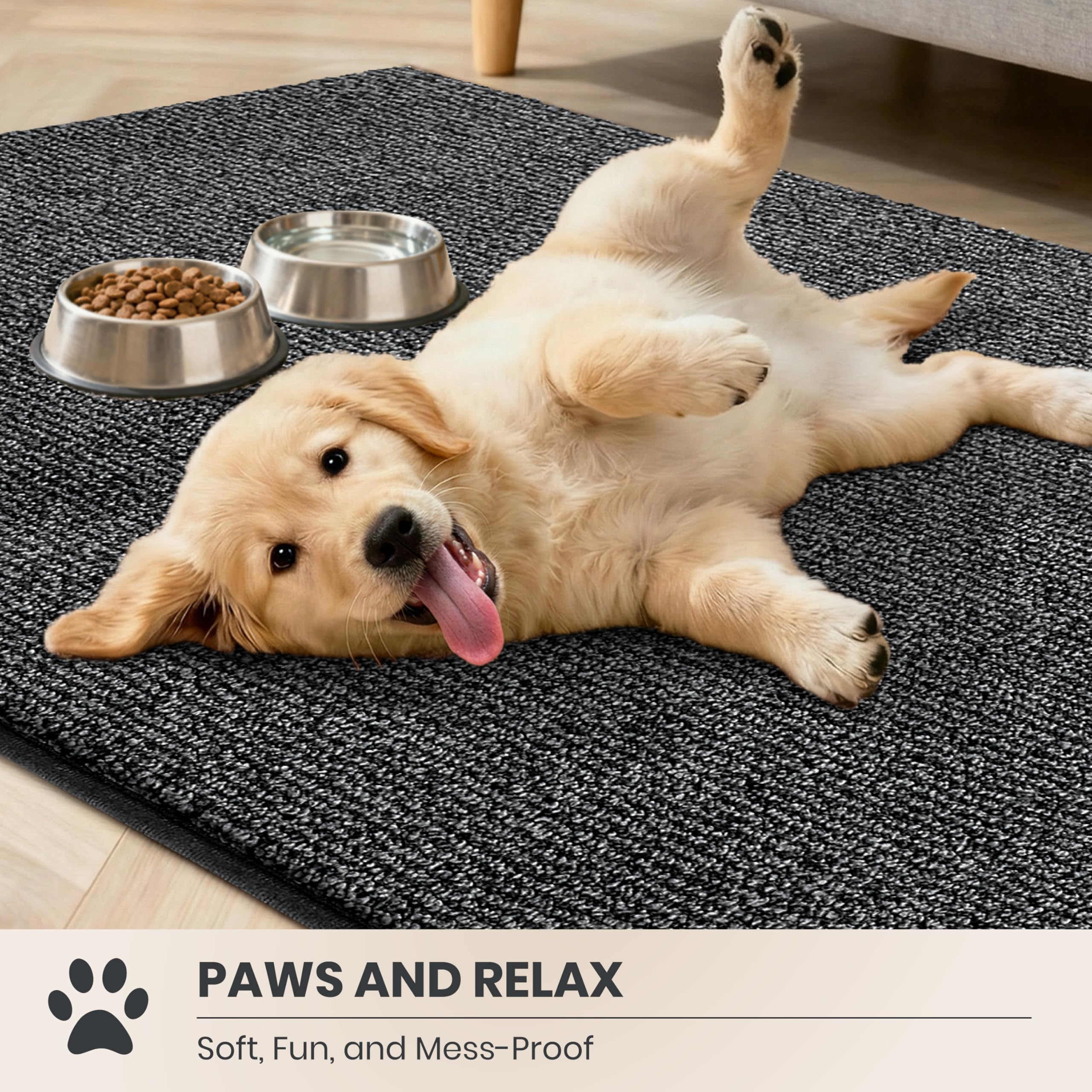 PURRUGS dirt-trapping mat charcoal entryway scene demonstrates versatility