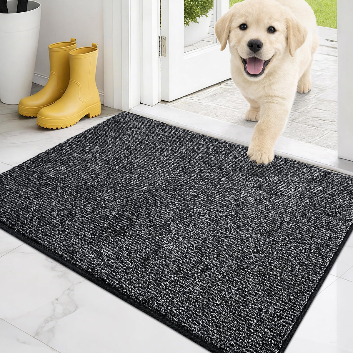 PURRUGS dirt-trapping mat charcoal front view reduces indoor dirt