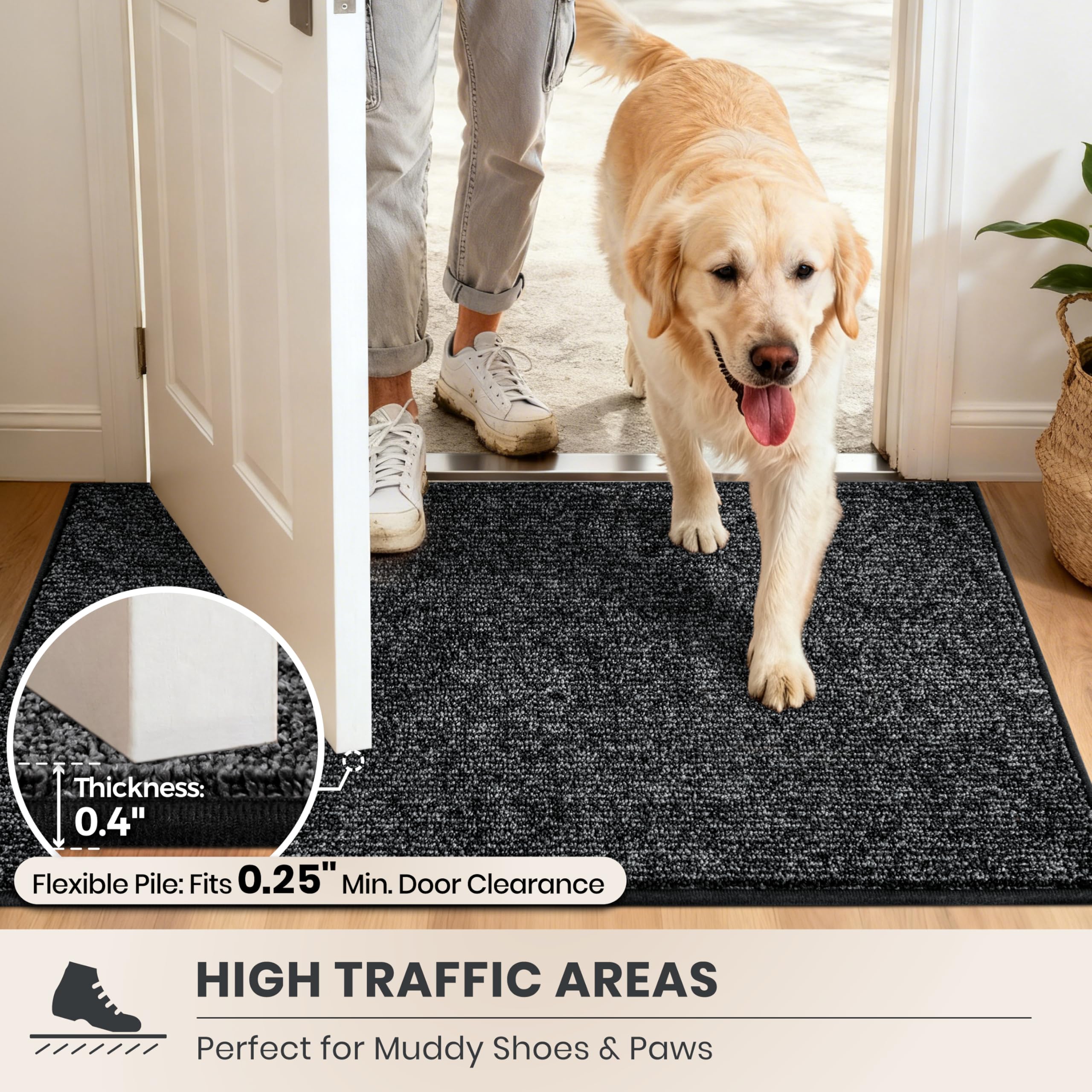 PURRUGS dirt-trapping mat charcoal moisture and dirt capture close-up