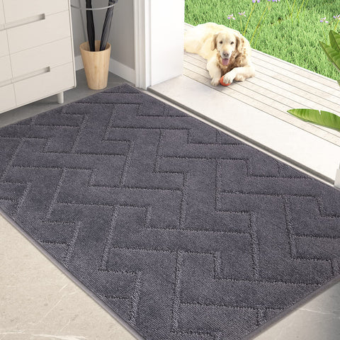 PURRUGS dirt trapping door mat, front view; captures dirt at the entry.
