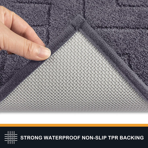 PURRUGS dirt trapping door mat non-slip backing prevents slips on wet floors.