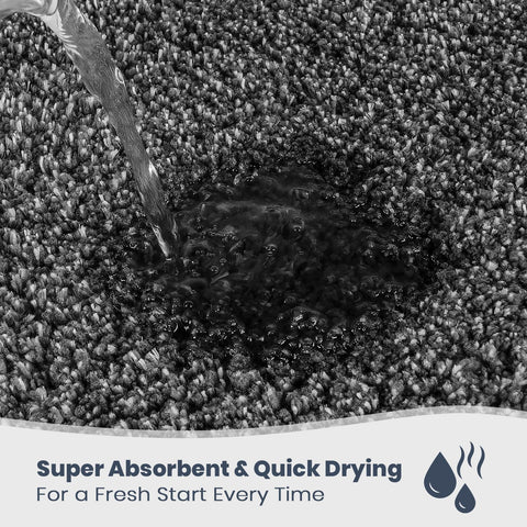 PURRUGS bath rug close-up highlights microfiber fibers for fast moisture absorption.
