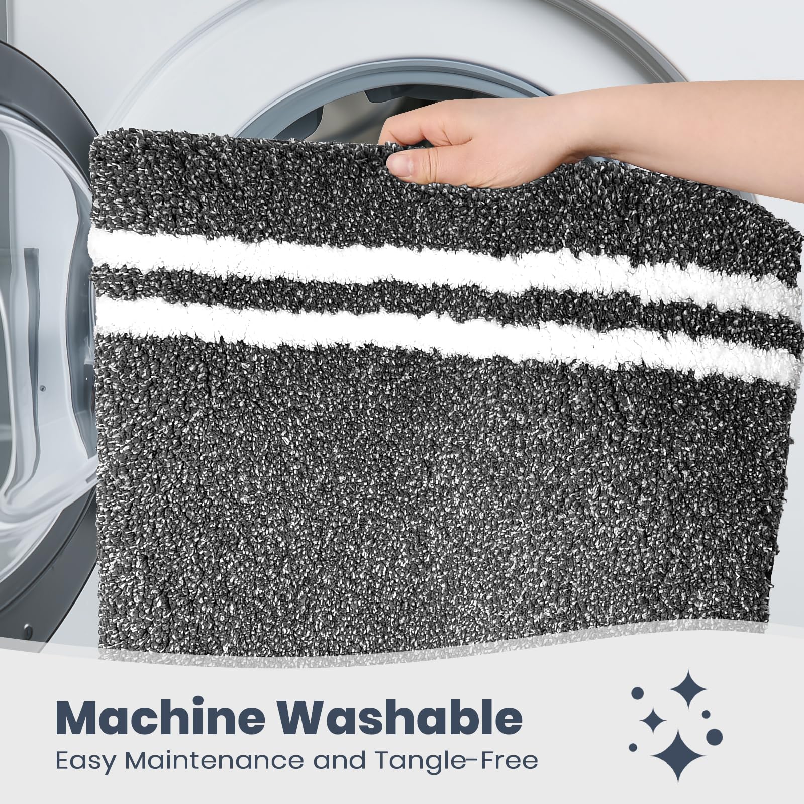 PURRUGS bath rug dries quickly after use for ready-to-step floors.