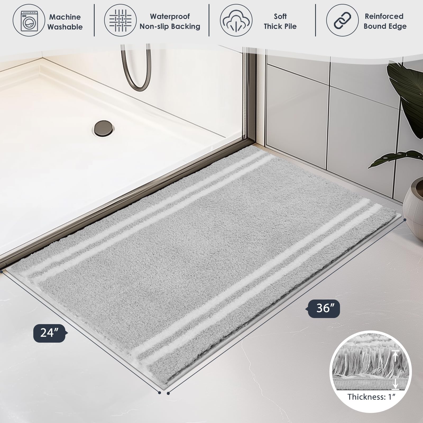 PURRUGS bath mat dry-quick surface helps keep floors tidy.