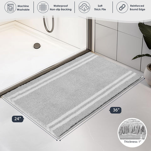 PURRUGS bath mat dry-quick surface helps keep floors tidy.