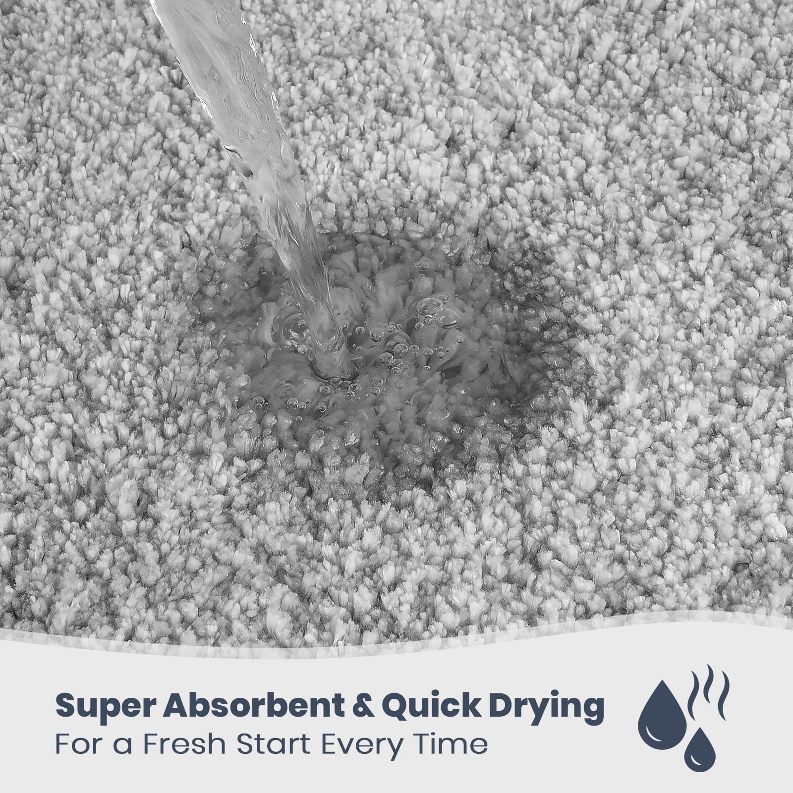 PURRUGS absorbent bath mat dries feet quickly after showers