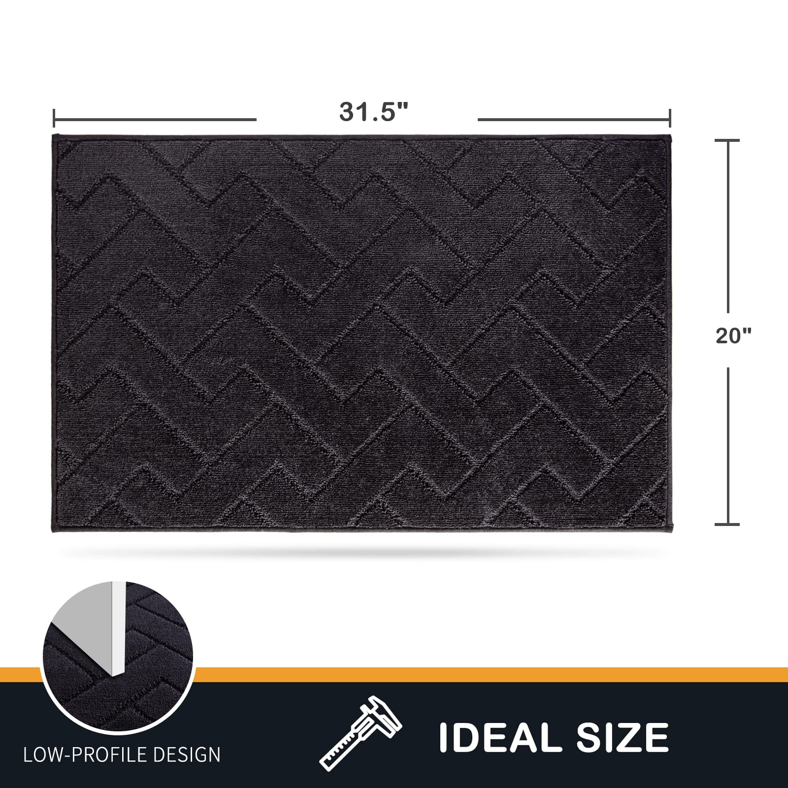 PURRUGS black indoor front-door mat complements any entry.