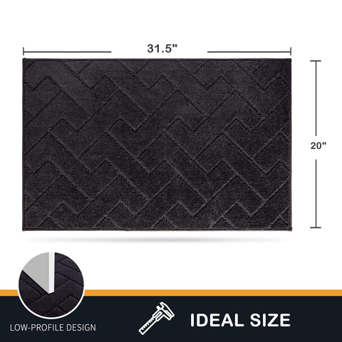 PURRUGS black indoor front-door mat complements any entry.