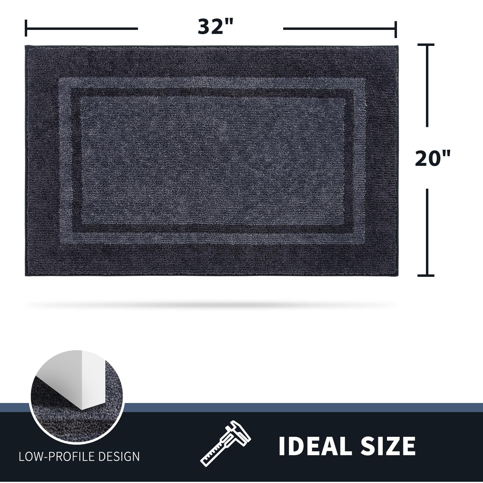 PURRUGS bluish-grey and charcoal color option fits entryways