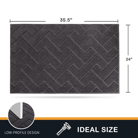 PURRUGS charcoal color mat, blends with modern entryways.