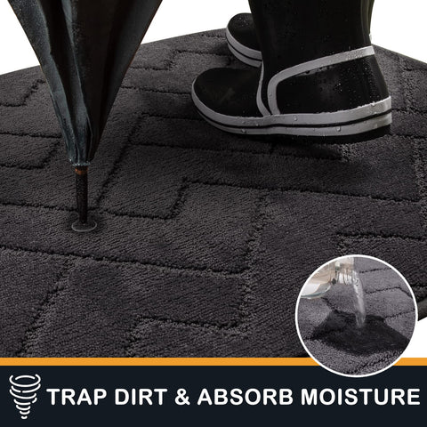 PURRUGS non-slip back, keeps mat in place on busy entryways.
