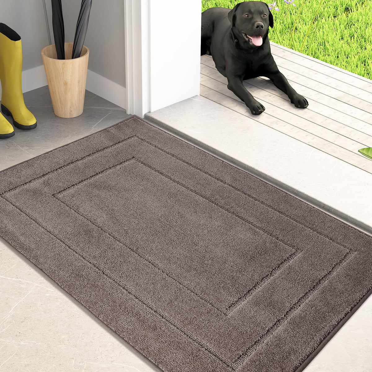 PURRUGS Dirt Trapping Door Mat catches mud and moisture at the entryway.