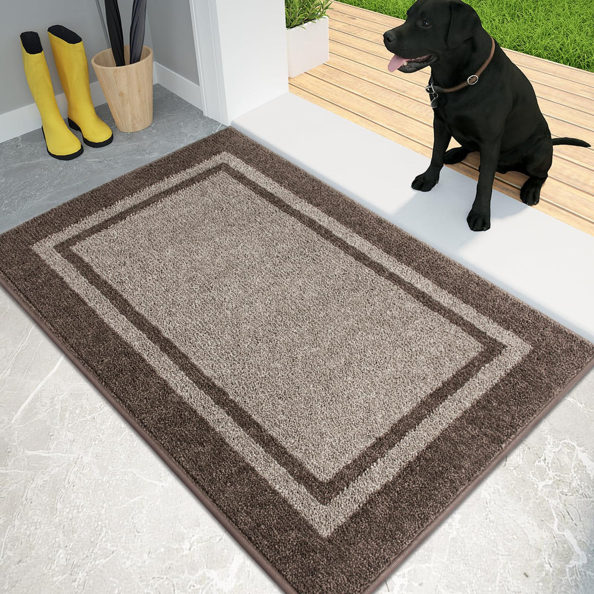 PURRUGS dirt-trapping door mat captures mud at the entry for a cleaner home.