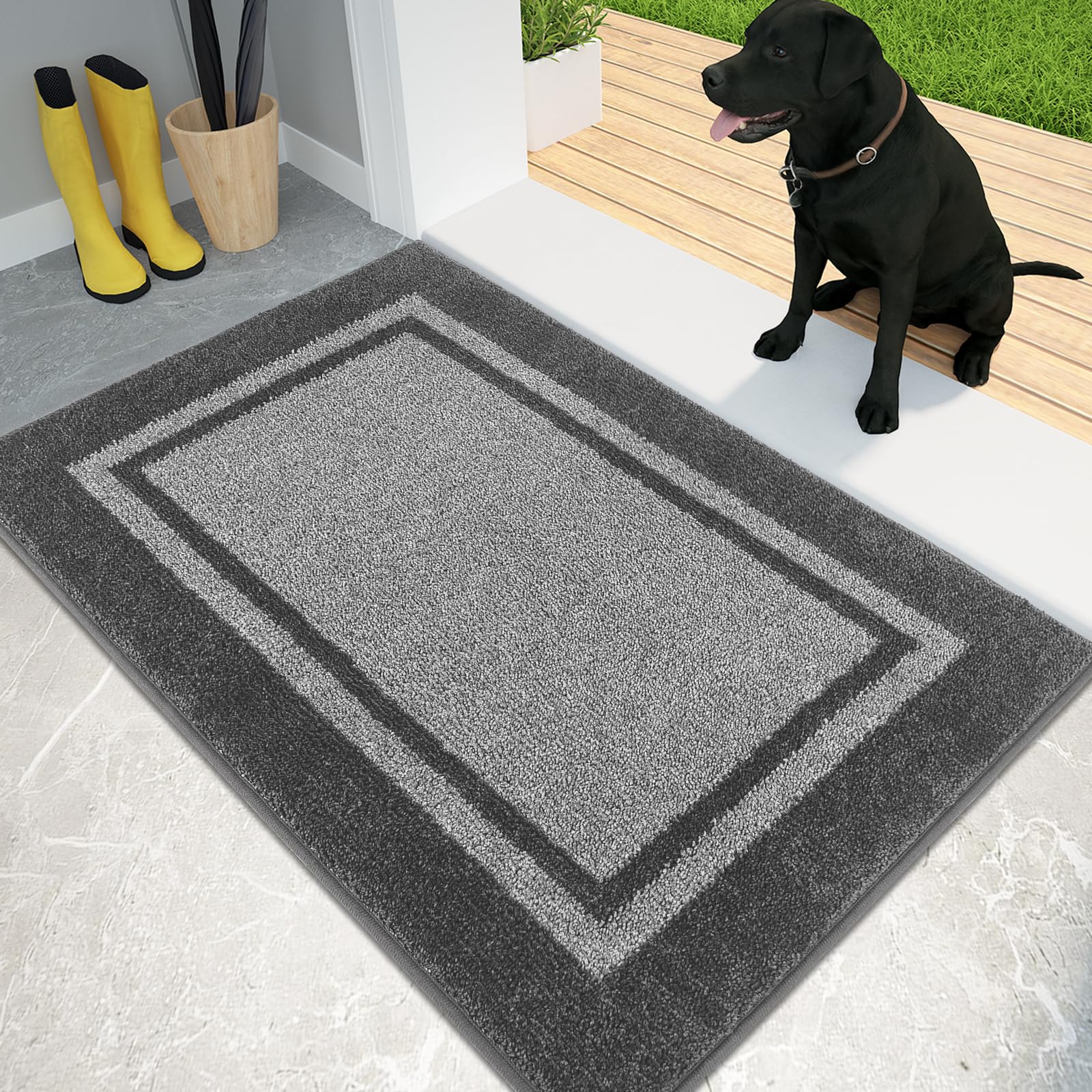 PURRUGS dirt trapping door mat 24x36 traps mud at entry.