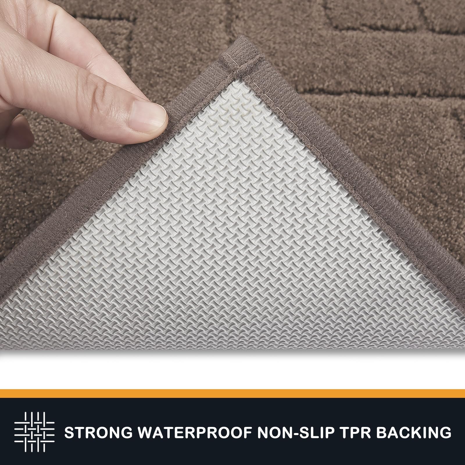 Purrugs dirt-trapping mat low-profile edge allows smooth door operation.