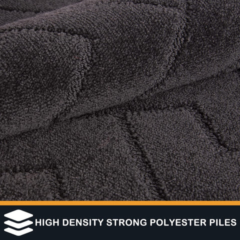 PURRUGS door mat close-up shows plush fibers that hold moisture for cleaner floors.