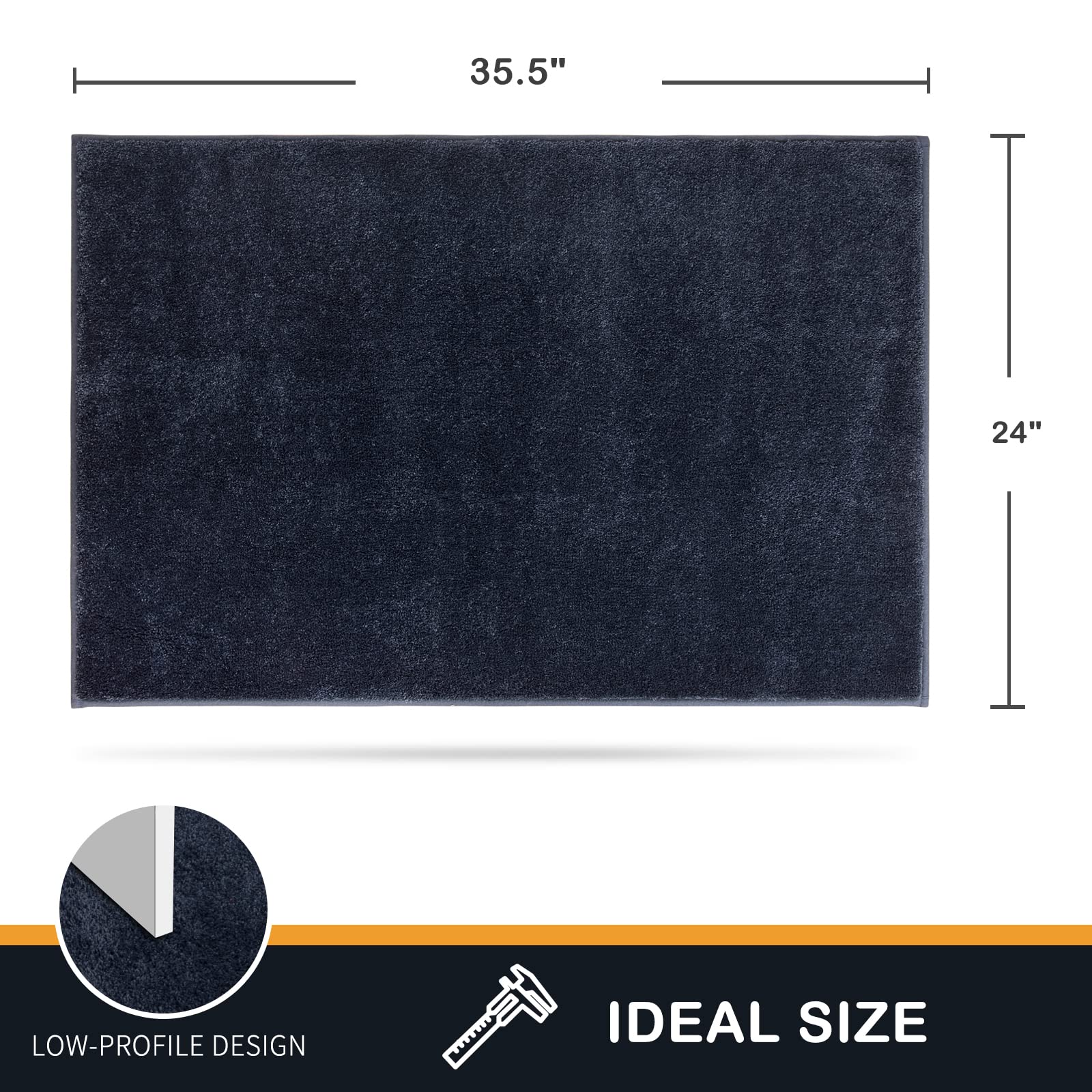 PURRUGS dirt trapping door mat entryway scene in navy blue