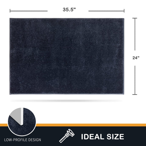 PURRUGS dirt trapping door mat entryway scene in navy blue
