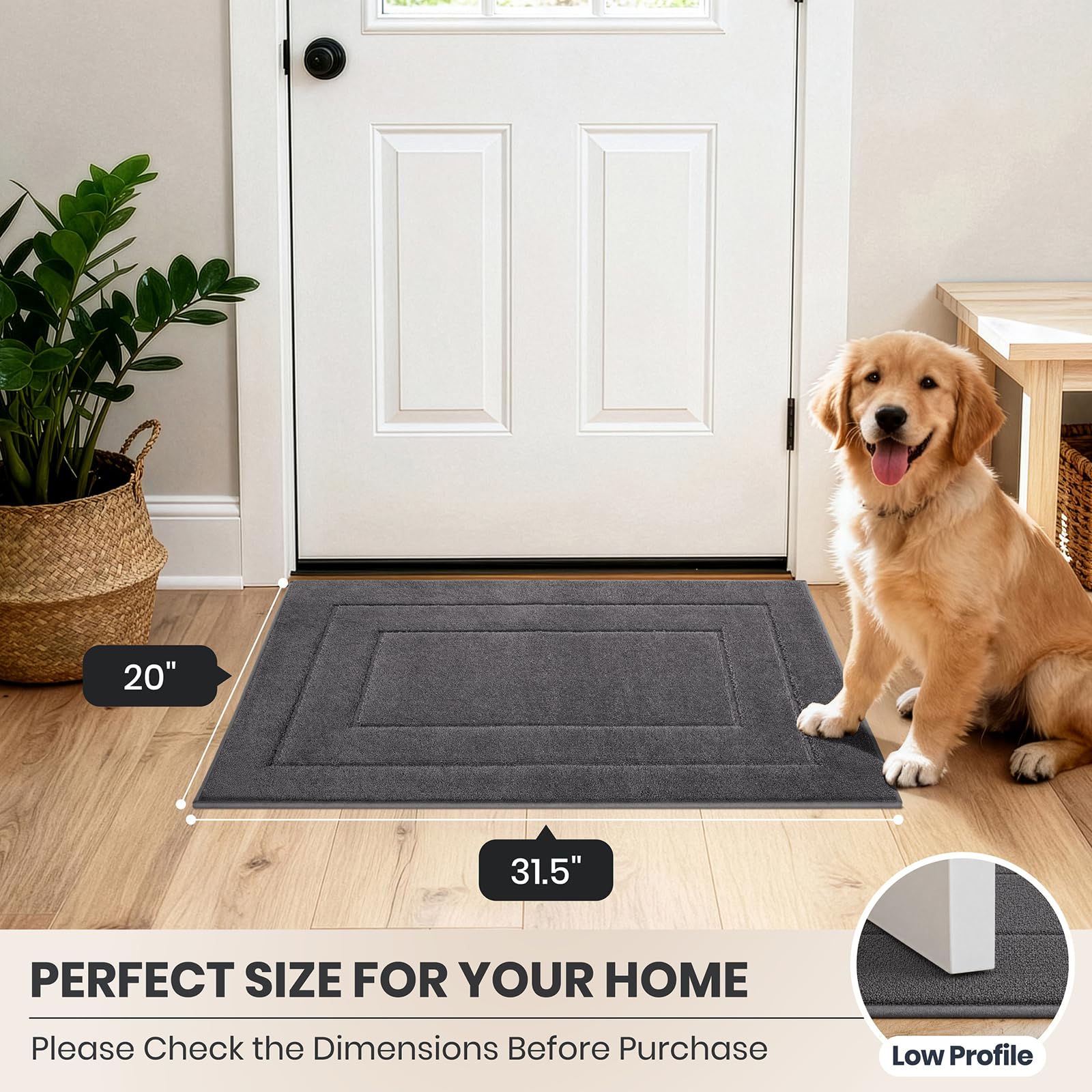 PURRUGS dirt-trapping door mat entryway use suitable for rainy or muddy weather.