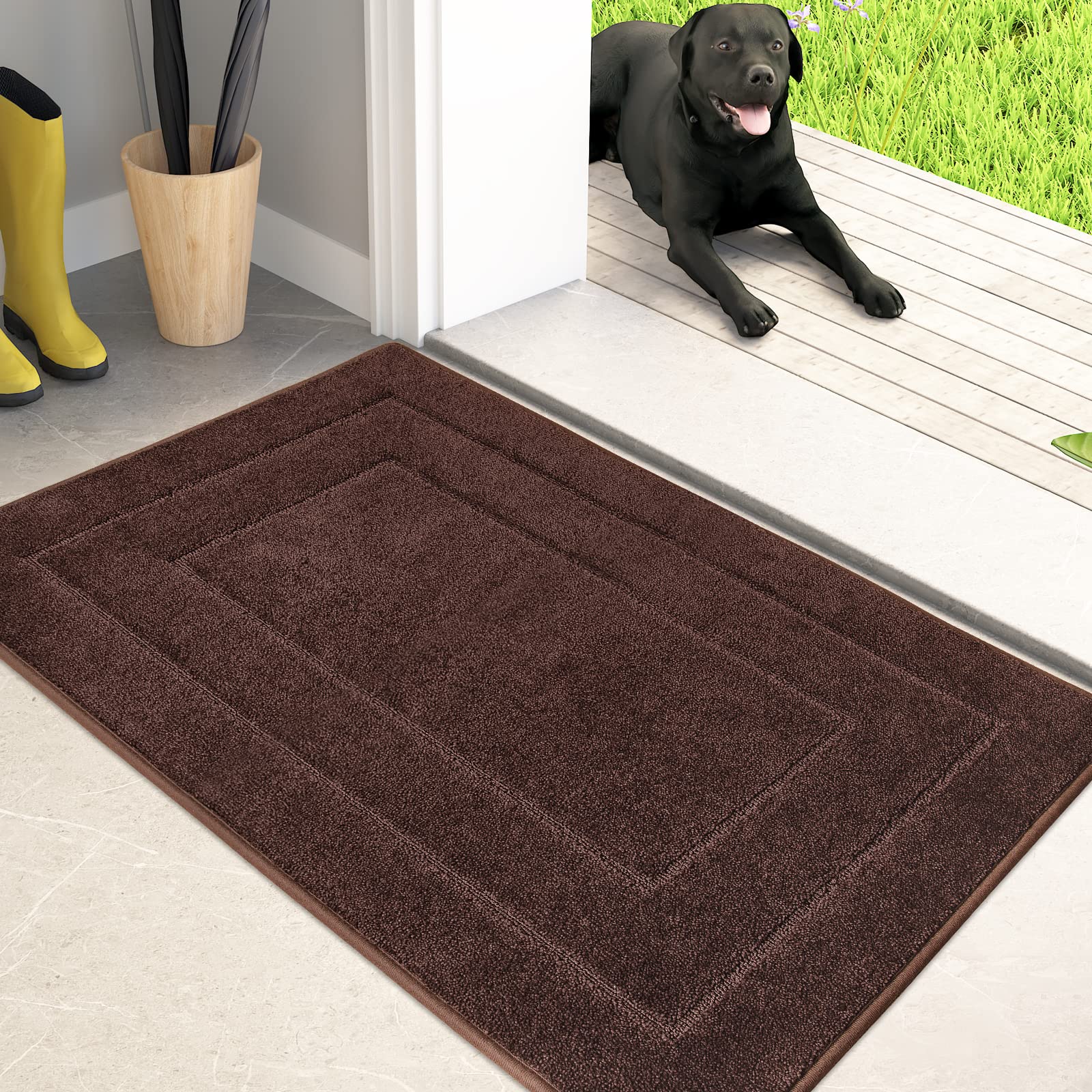 PURRUGS dirt trapping door mat front door traps moisture and dirt effectively.