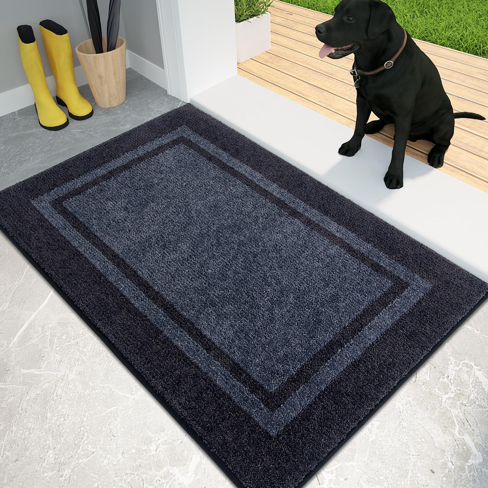 PURRUGS dirt-trapping door mat front view showing moisture control and dirt capture