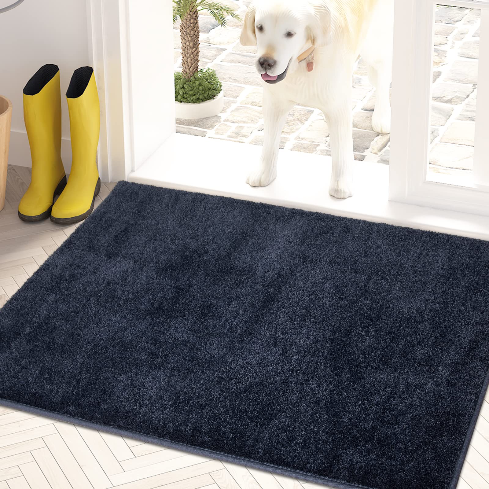 PURRUGS dirt trapping door mat front view showing moisture absorption for clean floors