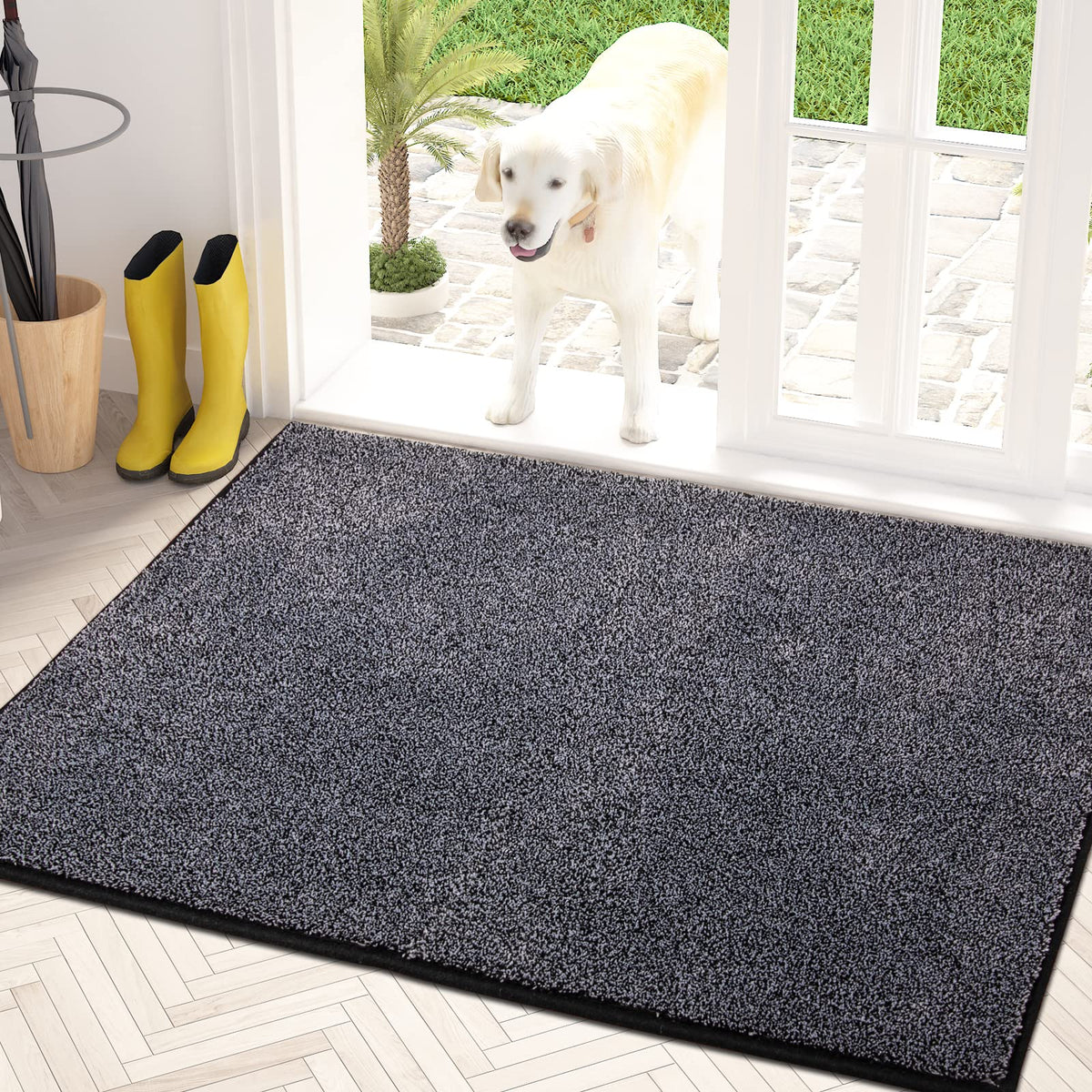 PURRUGS dirt trapping door mat front view catches dirt at entry