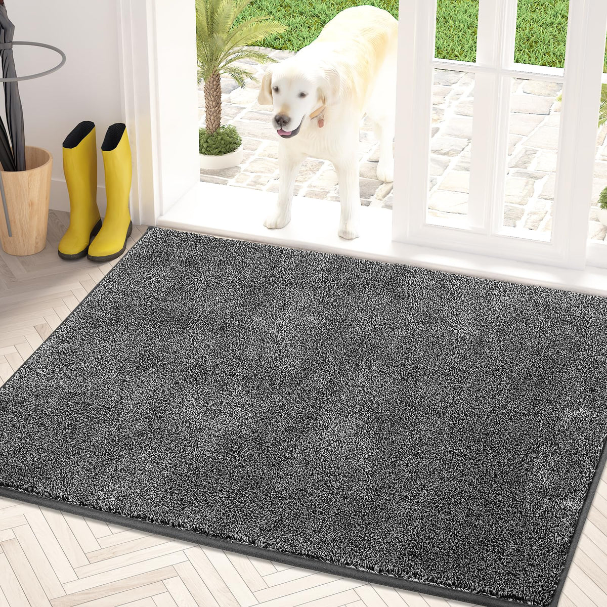 PURRUGS dirt trapping door mat front view for muddy shoes