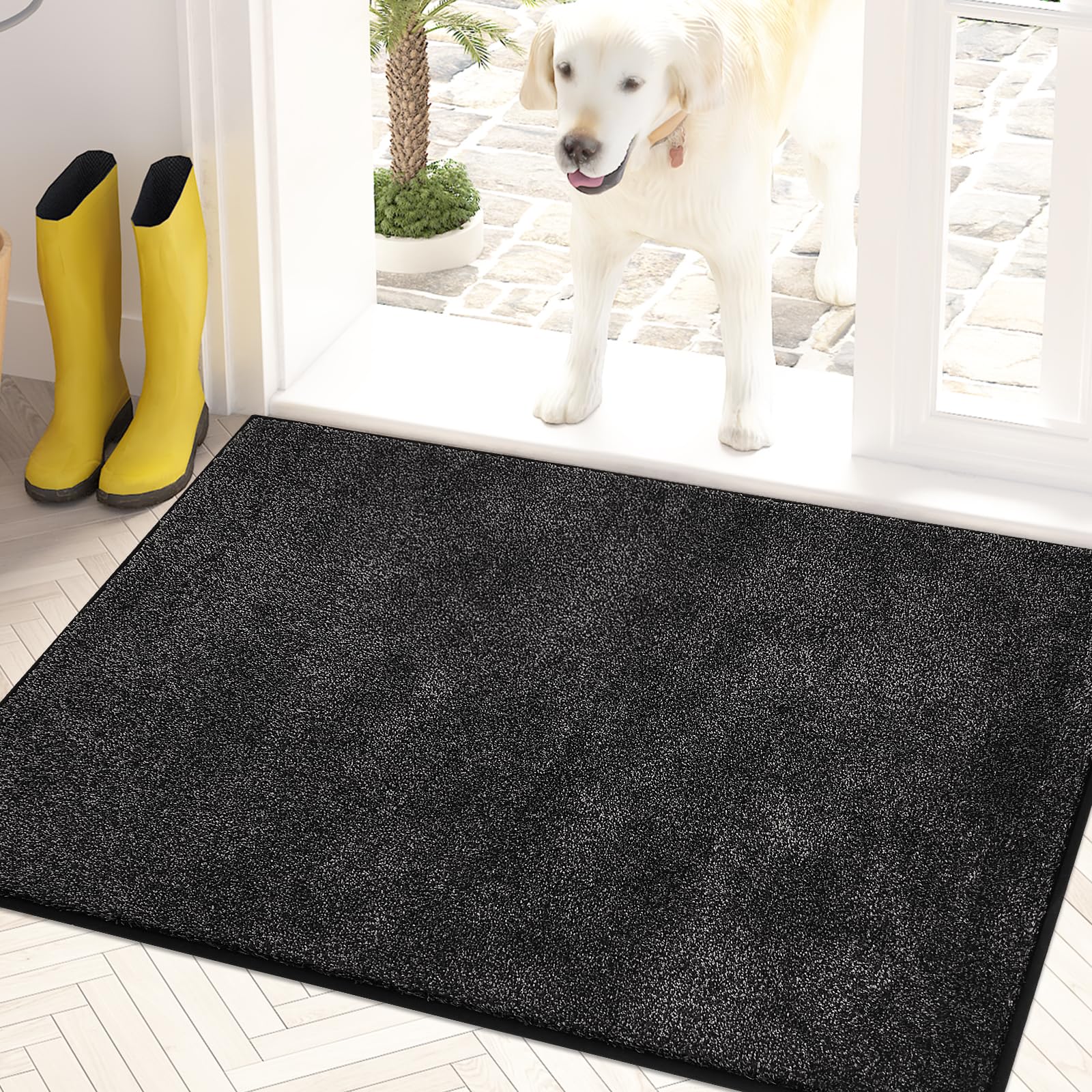 PURRUGS dirt-trapping door mat front view captures moisture to keep entry dry