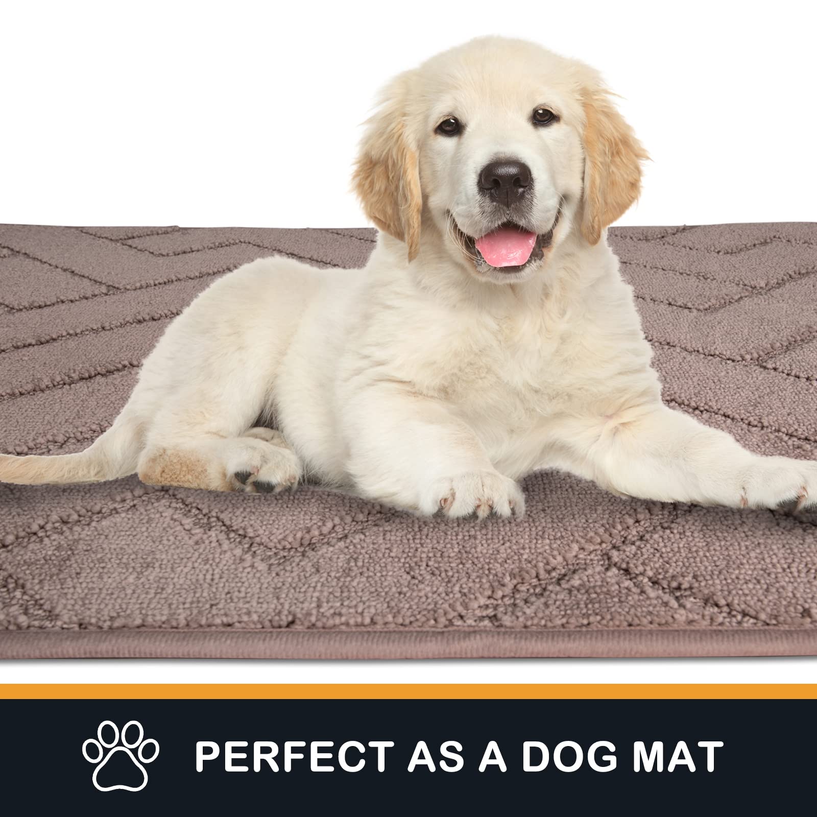 Low-profile edge of PURRUGS mat fits under most doors.