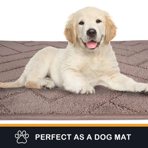 Low-profile edge of PURRUGS mat fits under most doors.