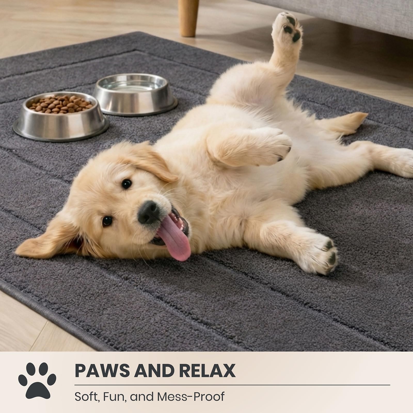 PURRUGS dirt-trapping door mat low-profile design allows smooth door operation.