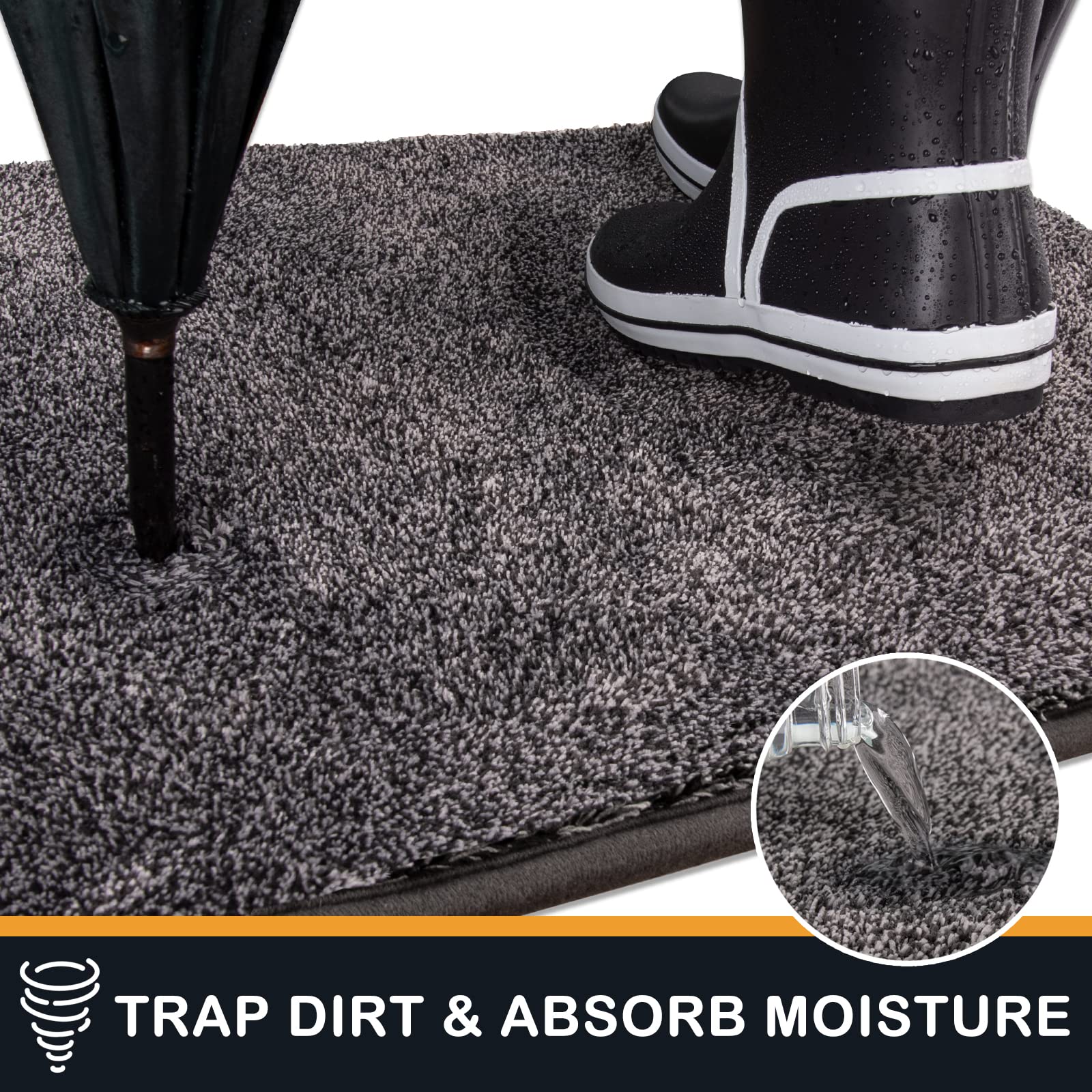 PURRUGS dirt trapping door mat non-slip back keeps stable