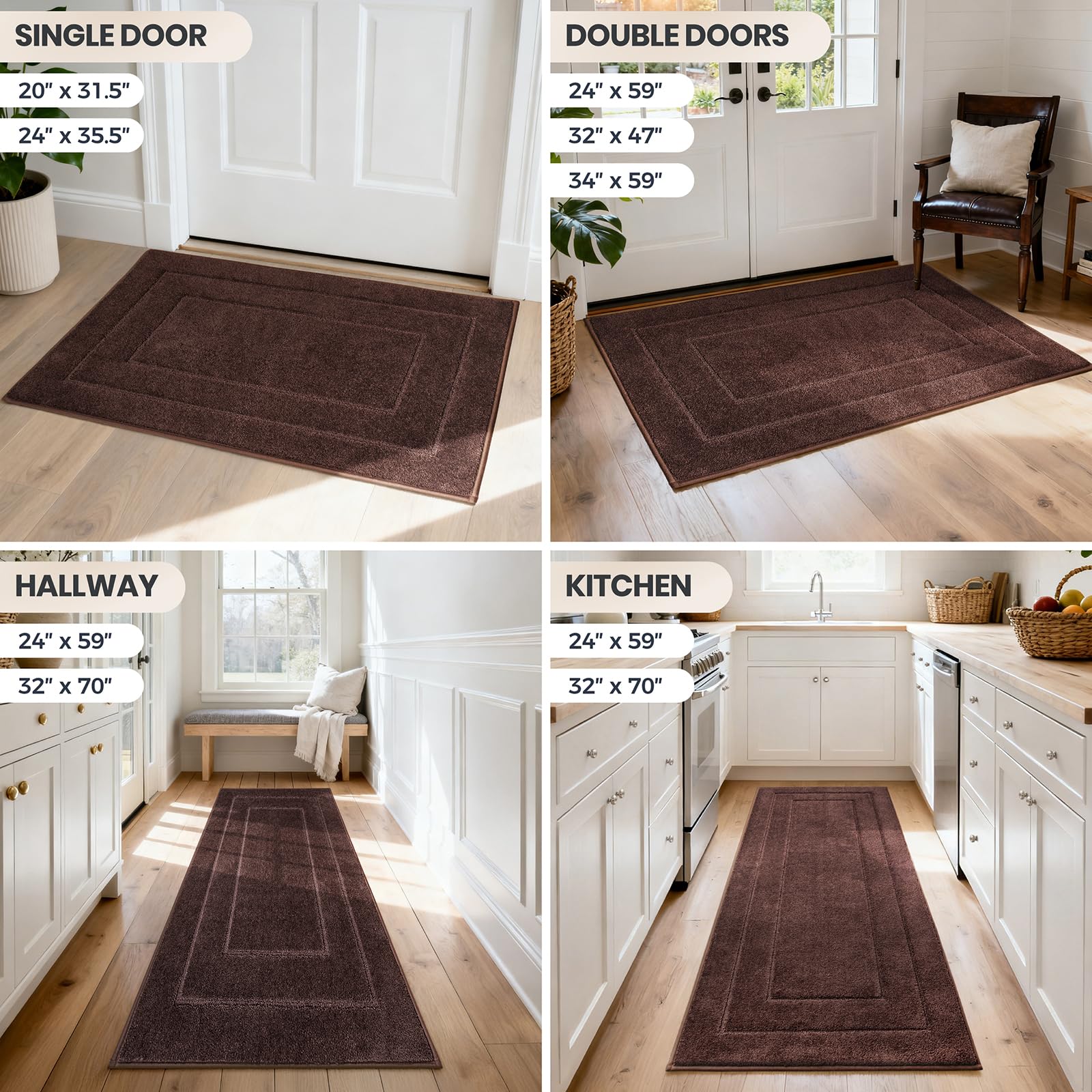 PURRUGS dirt trapping door mat pet-friendly pile is gentle to paws.