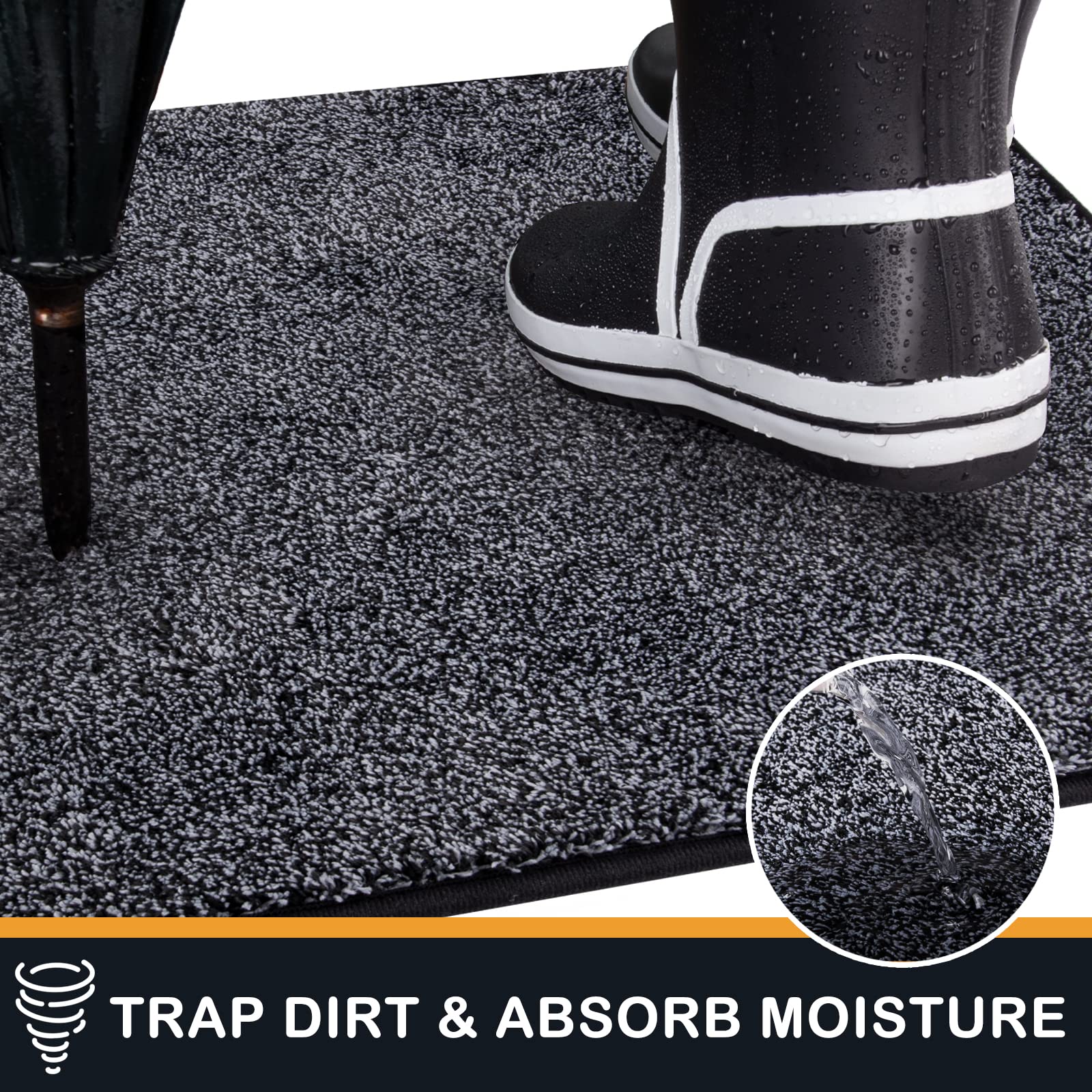 PURRUGS dirt trapping door mat handles rain and mud indoors