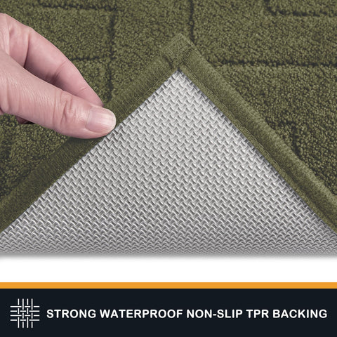 PURRUGS indoor entry rug, sage green, machine washable for easy cleaning.
