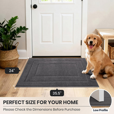 PURRUGS large 24x35.5 inch mat suits busy entryways.