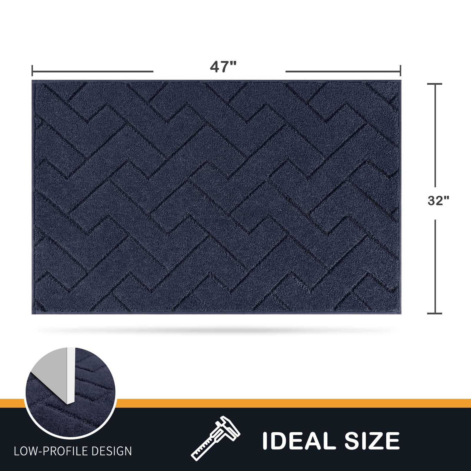 PURRUGS low-profile door mat fits under doors with smooth clearance
