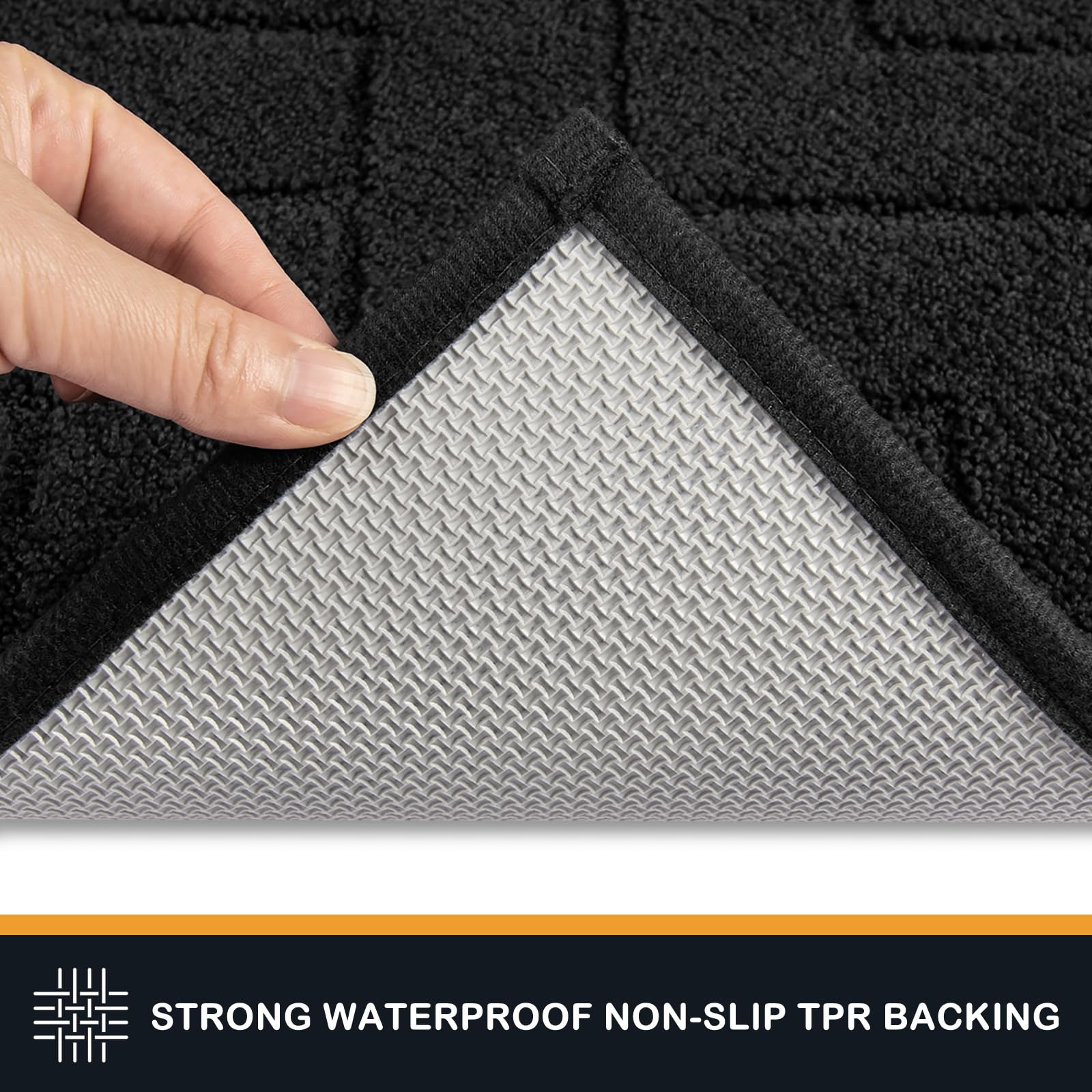 PURRUGS machine-washable door mat for easy cleaning between uses.