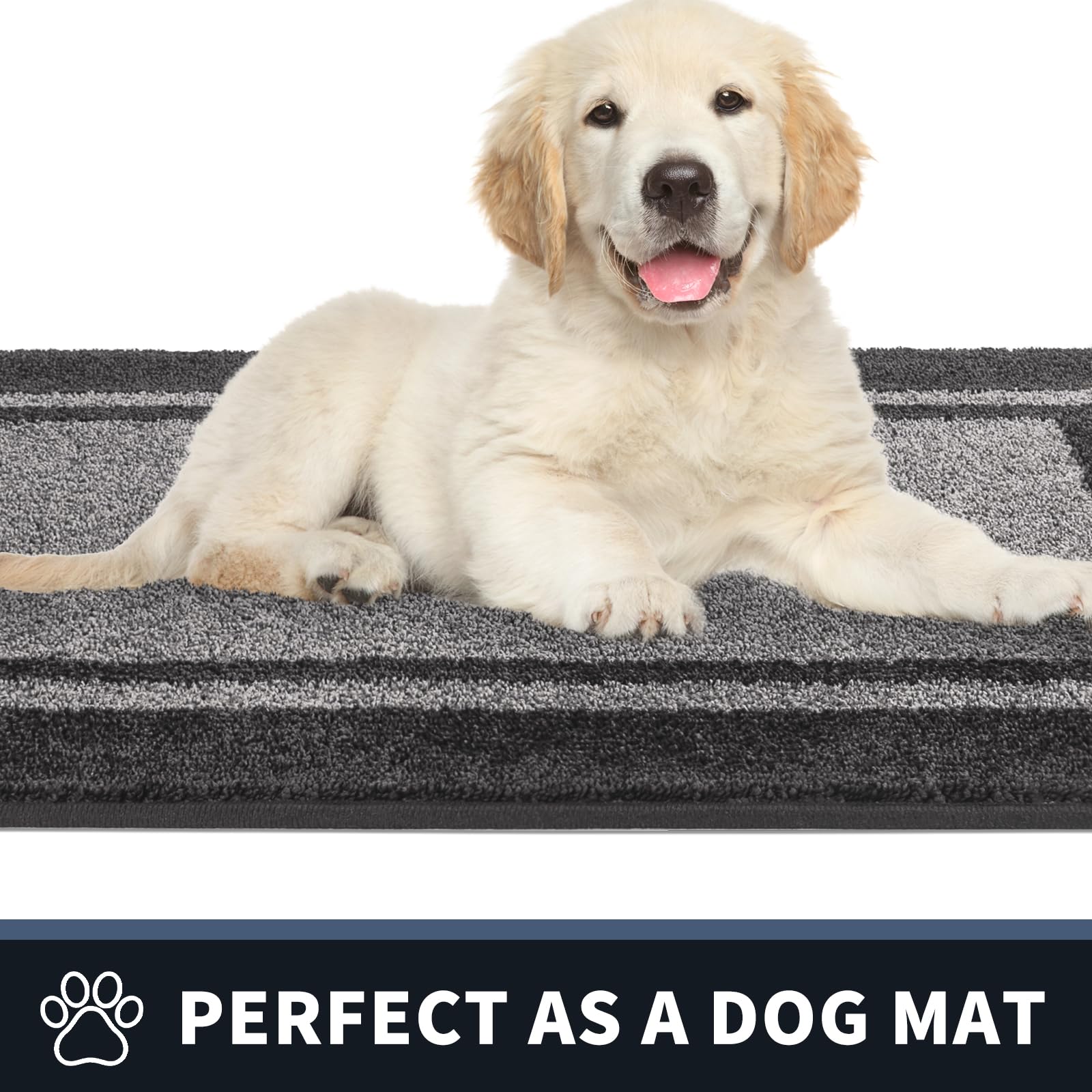 PURRUGS machine-washable door mat for simple deep cleaning.